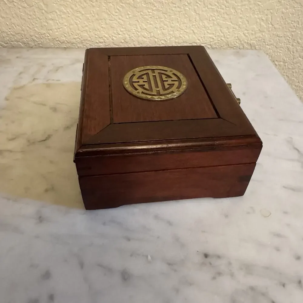 Asian Style Jewelry Trinket Box Vintage 6x5x2.5‎ Inches
